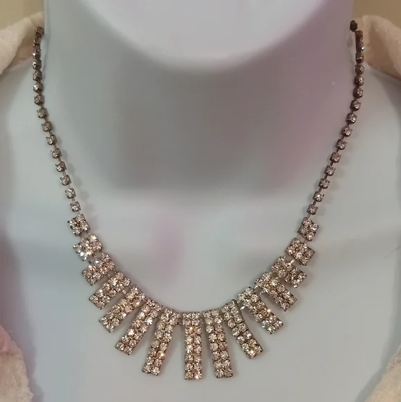 Elegant Silver Toned Necklace with Crystal Accents - Picture 2 of 3